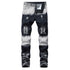 Ground Jeans Casual Mid Waist Straight Pants Men's Ripped Jeans